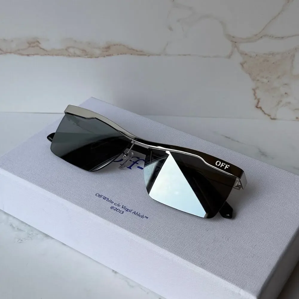 NEW Off White Rimini Silver Mirror Unisex Sunglasses